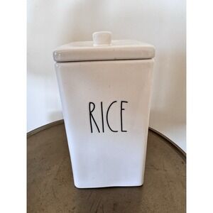 Rae Dunn Rice Ceramic Container Pasta Tall Farmhouse Decor Simple Clean Kitchen